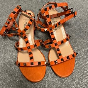 VALENTINO GARAVANI Rockstud Dual-Strap Caged Sandals